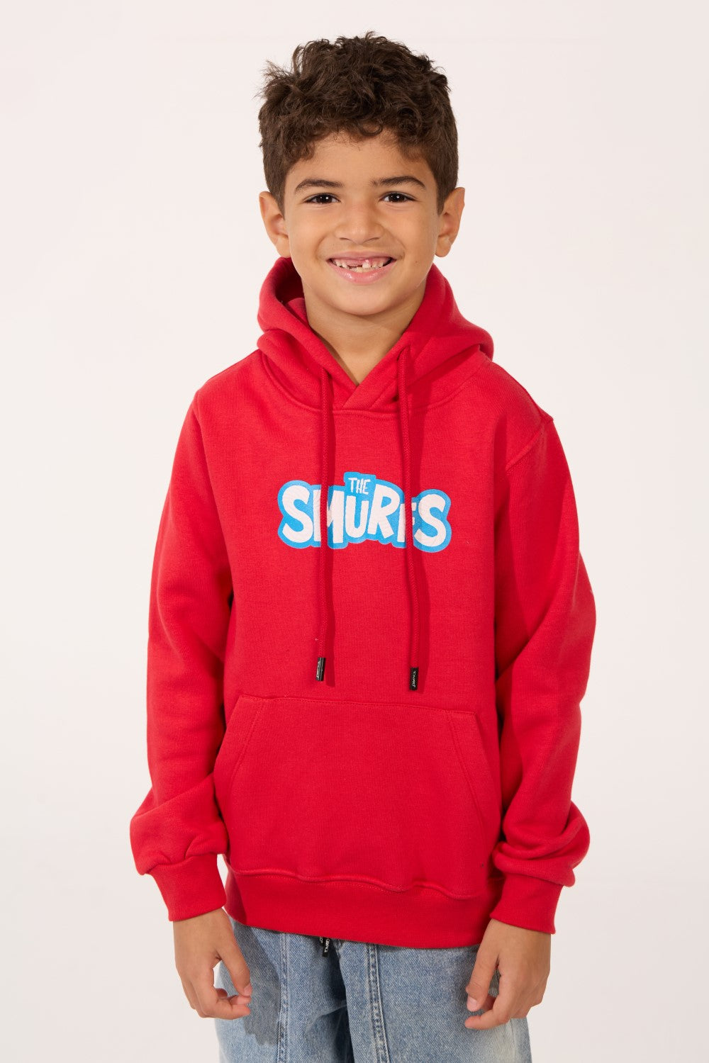 Smurfs Print Slim Fit Melton Long Sleeve Boys Hoodie