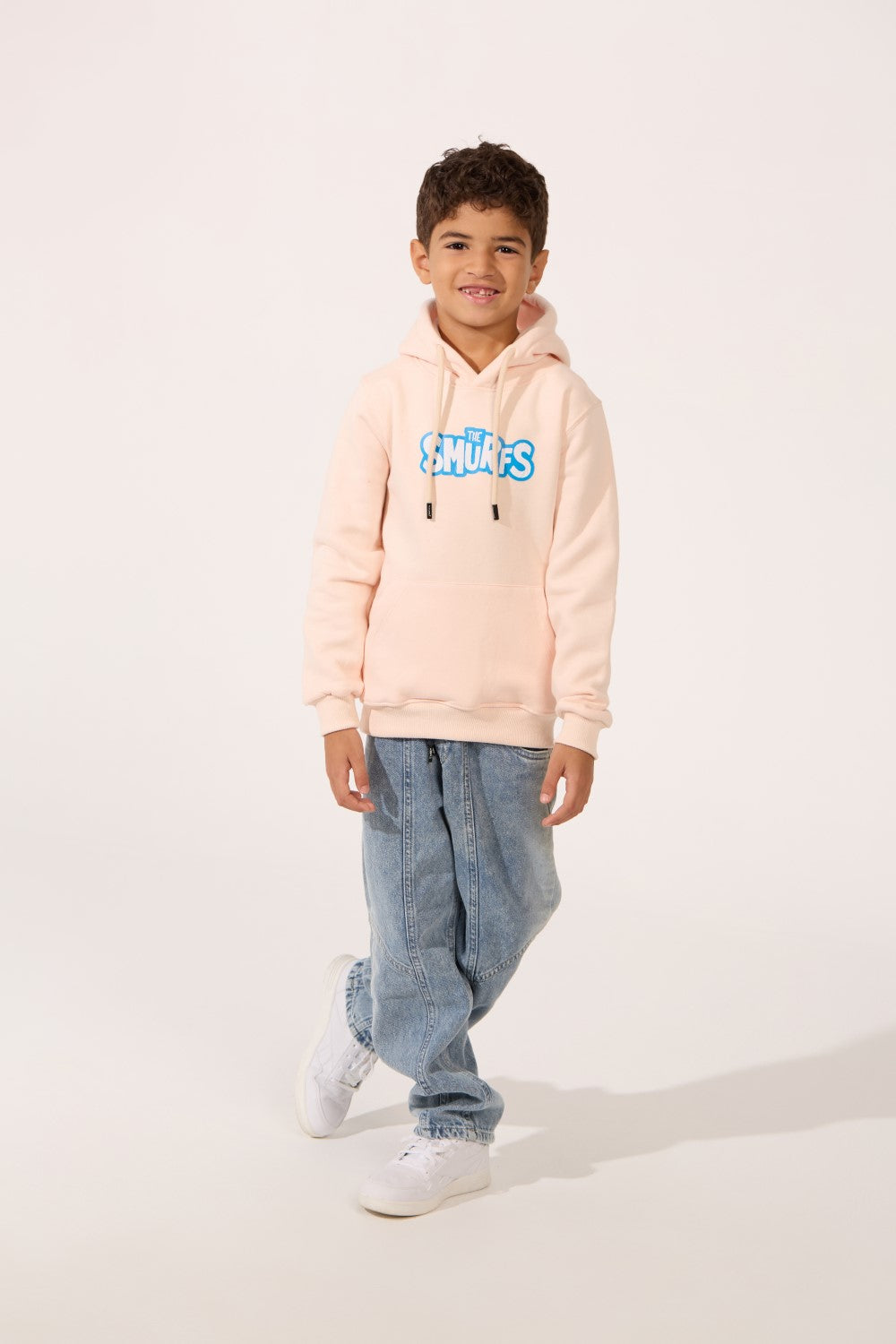 Smurfs Print Slim Fit Melton Long Sleeve Boys Hoodie