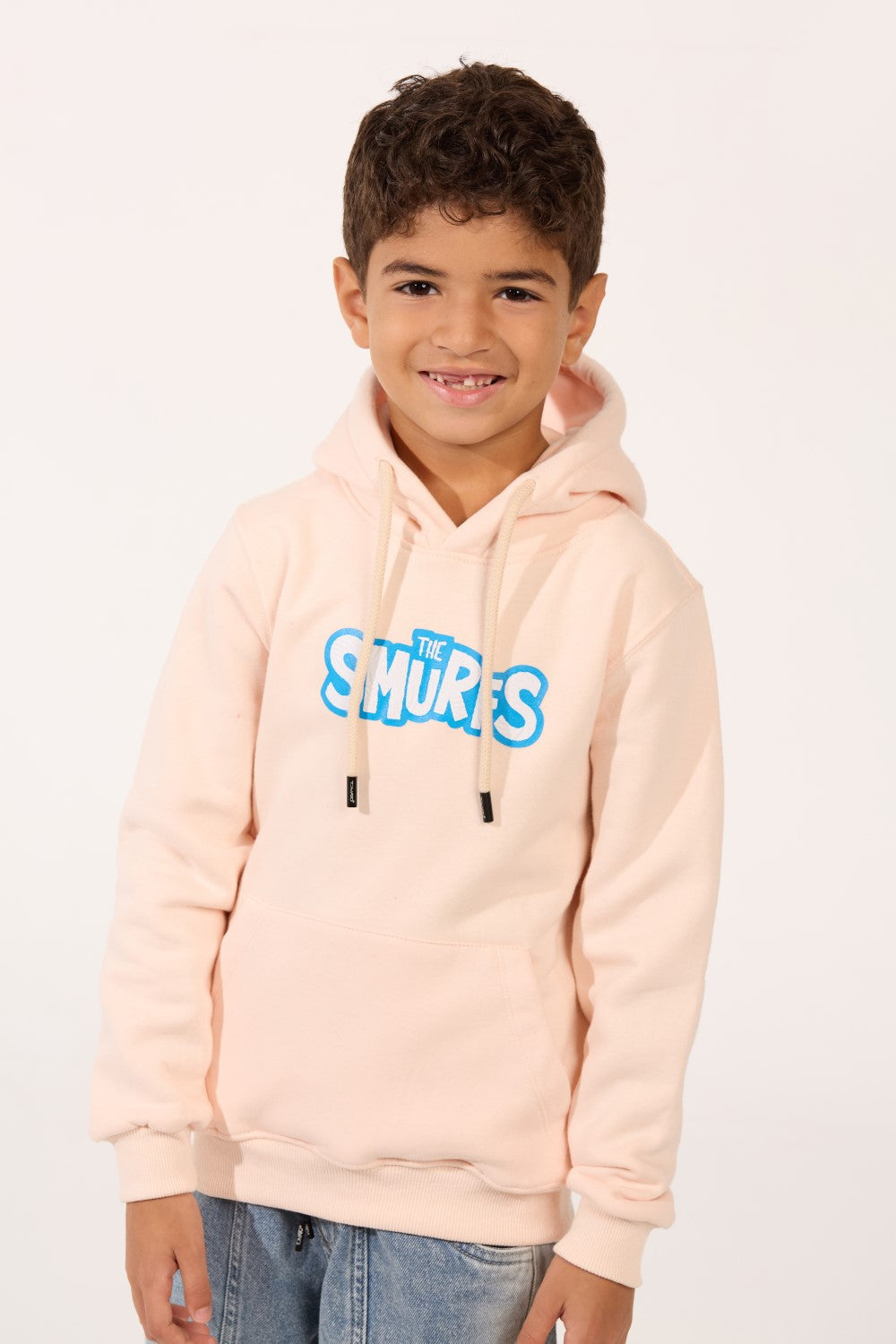 Smurfs Print Slim Fit Melton Long Sleeve Boys Hoodie