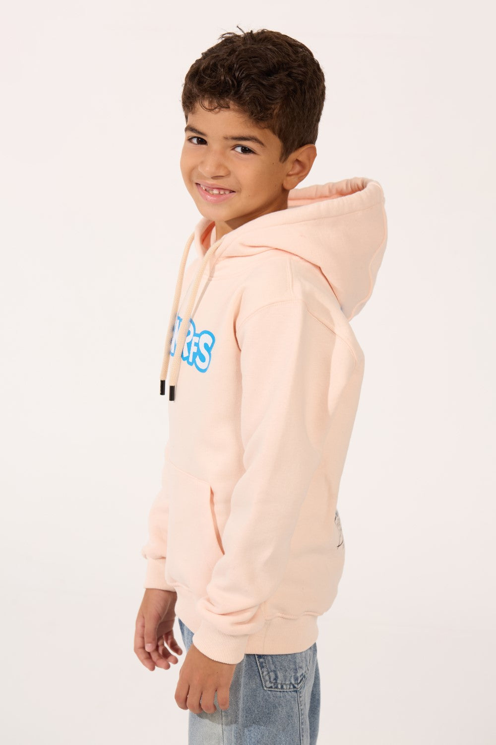 Smurfs Print Slim Fit Melton Long Sleeve Boys Hoodie