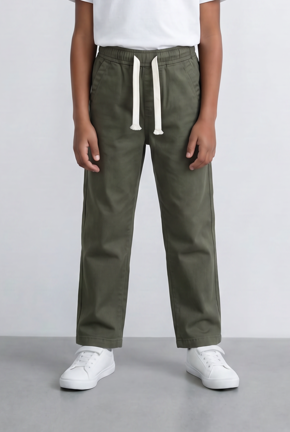 Boy's Drawstring Pants Elastic Waist Casual Style