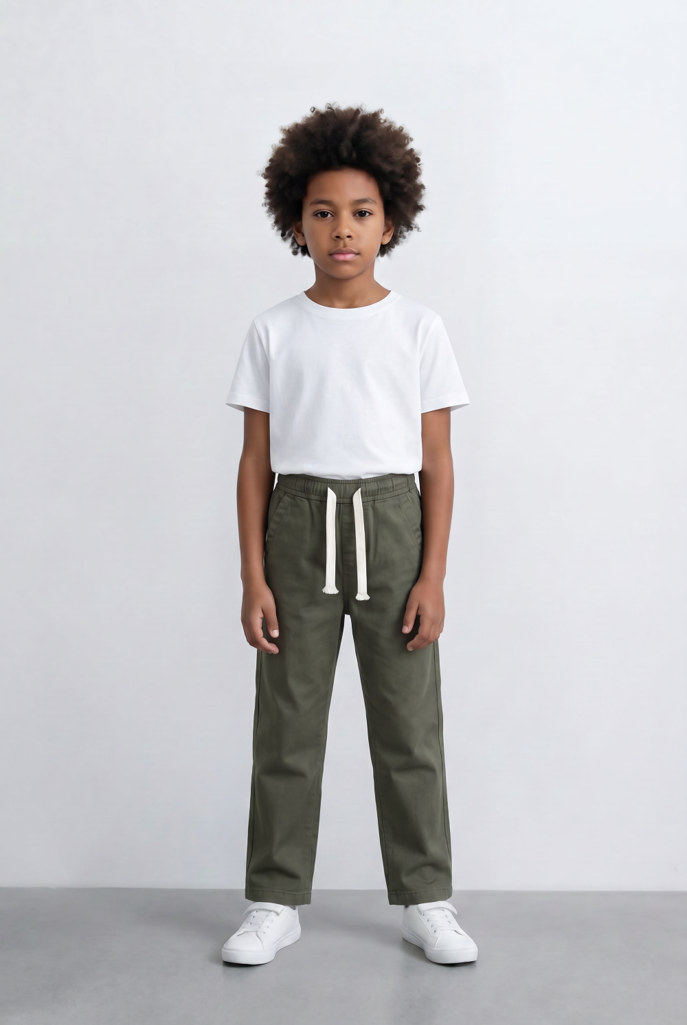 Boy's Drawstring Pants Elastic Waist Casual Style