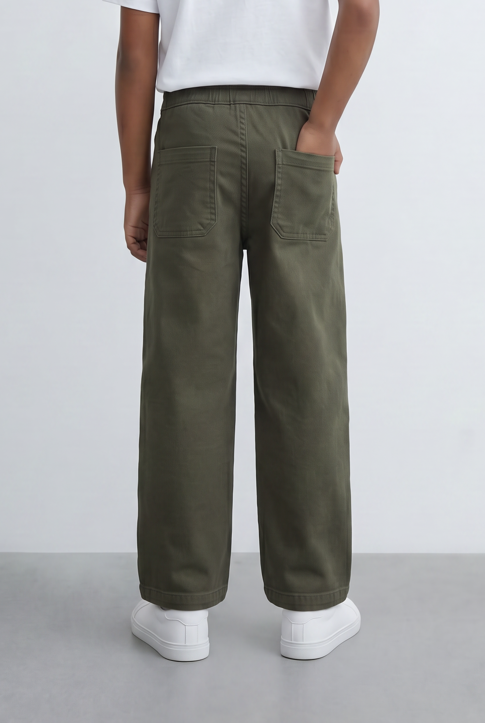 Boy's Drawstring Pants Elastic Waist Casual Style