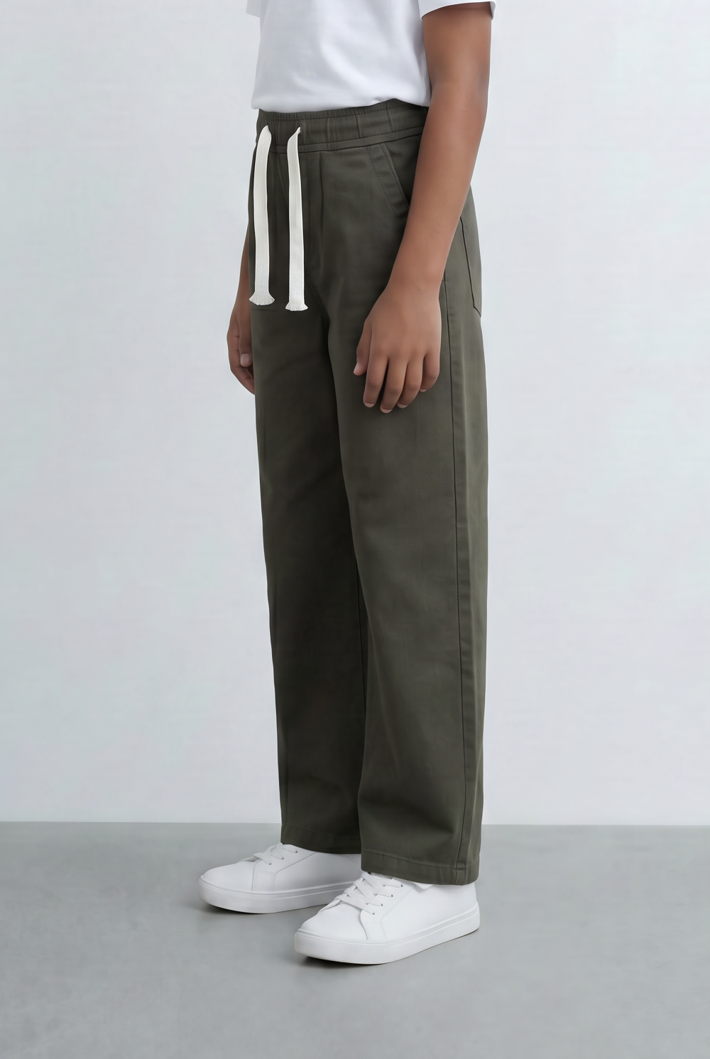 Boy's Drawstring Pants Elastic Waist Casual Style