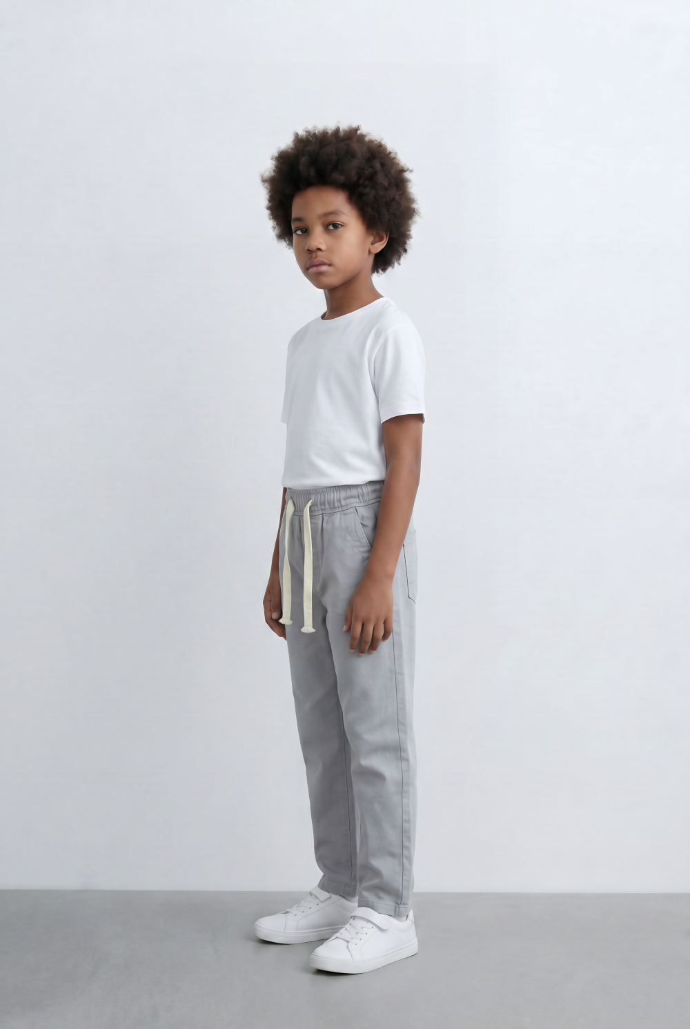 Boy's Drawstring Pants Elastic Waist Casual Style