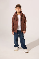 Tomato Full Zip Front Boys Hoodie