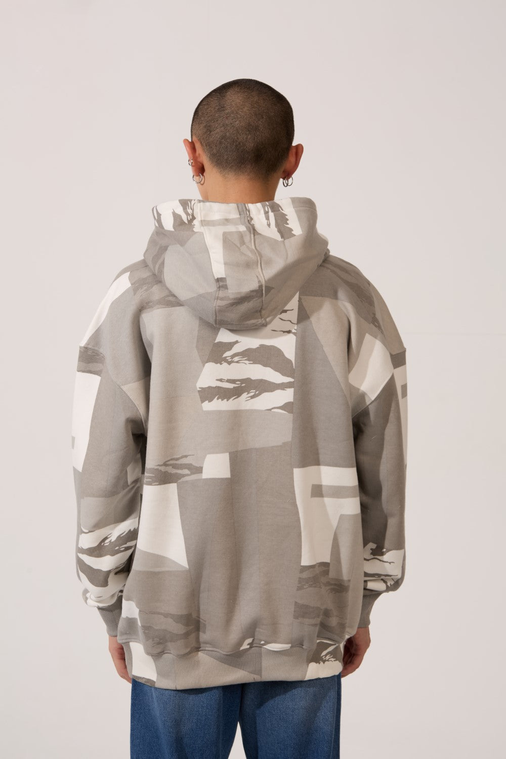 Men’s Camo Hoodie Slim Fit Visual Blocking