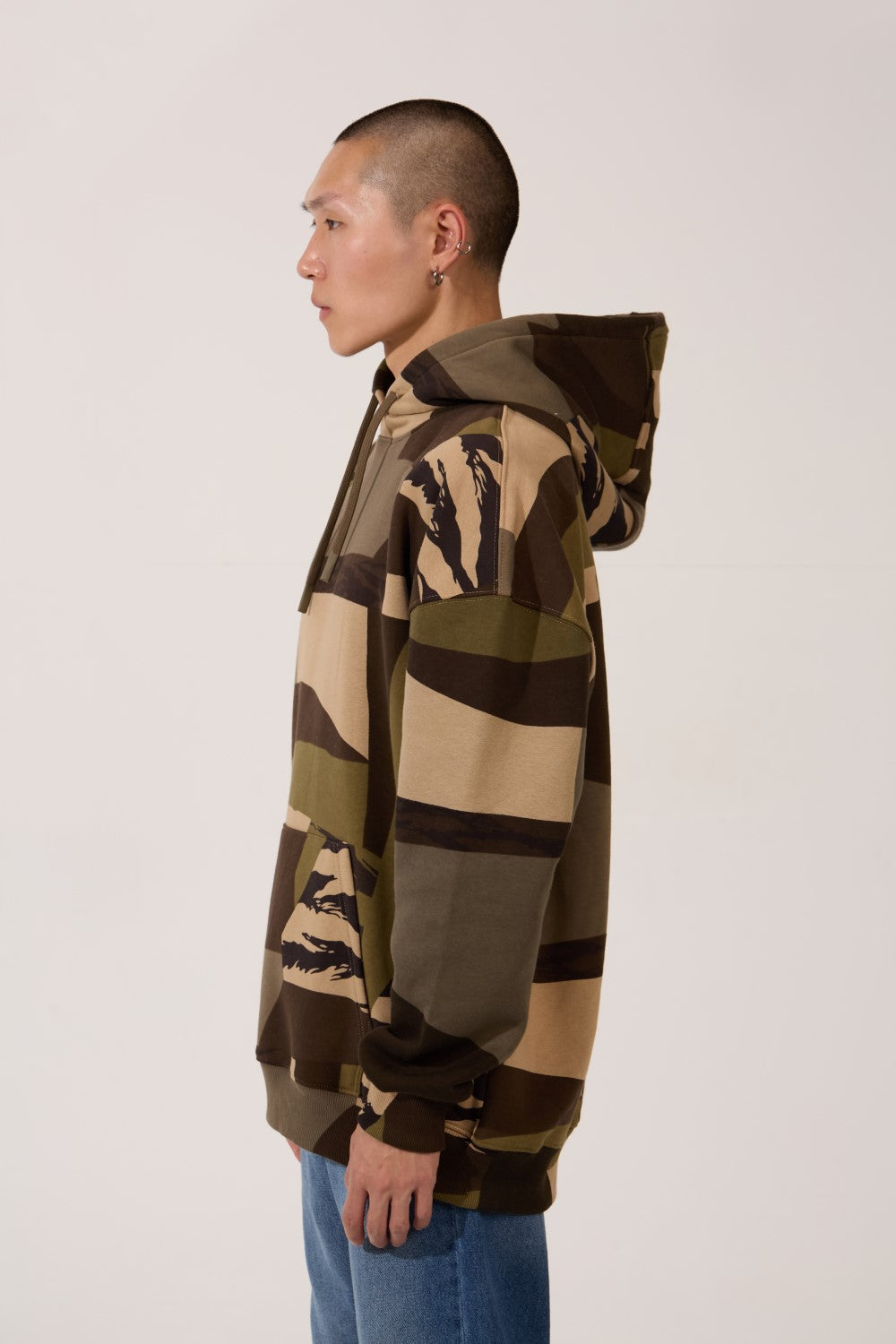 Front Pocket Army Regular Fit Men Hoodie