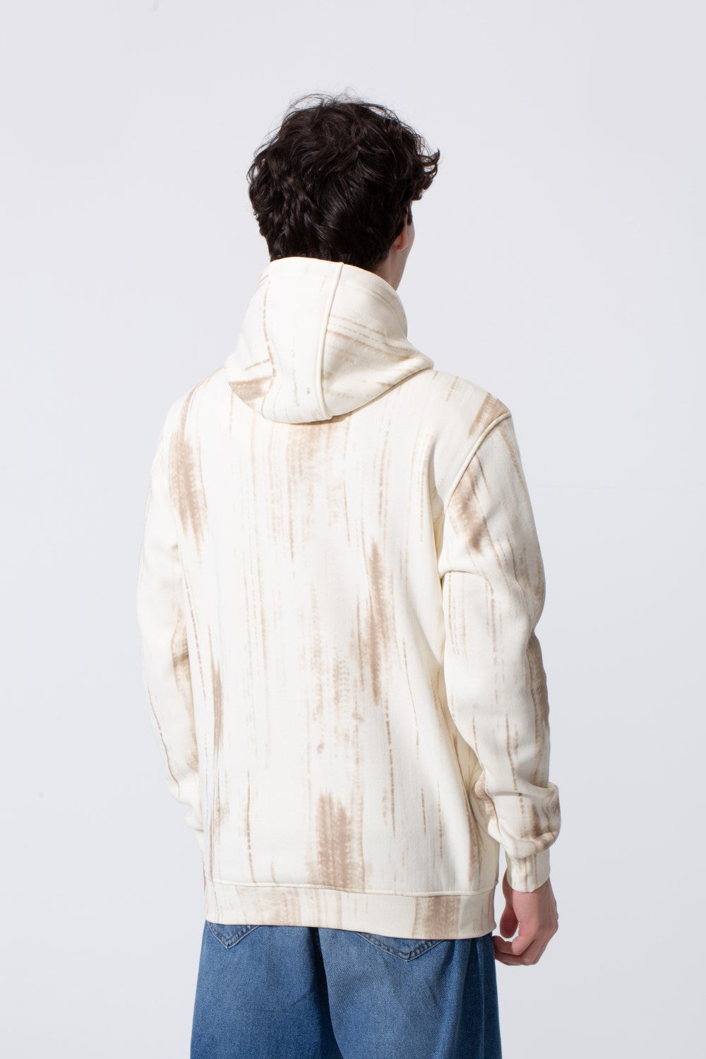 Contrast Drawstrings Slim Fit Men Hoodie