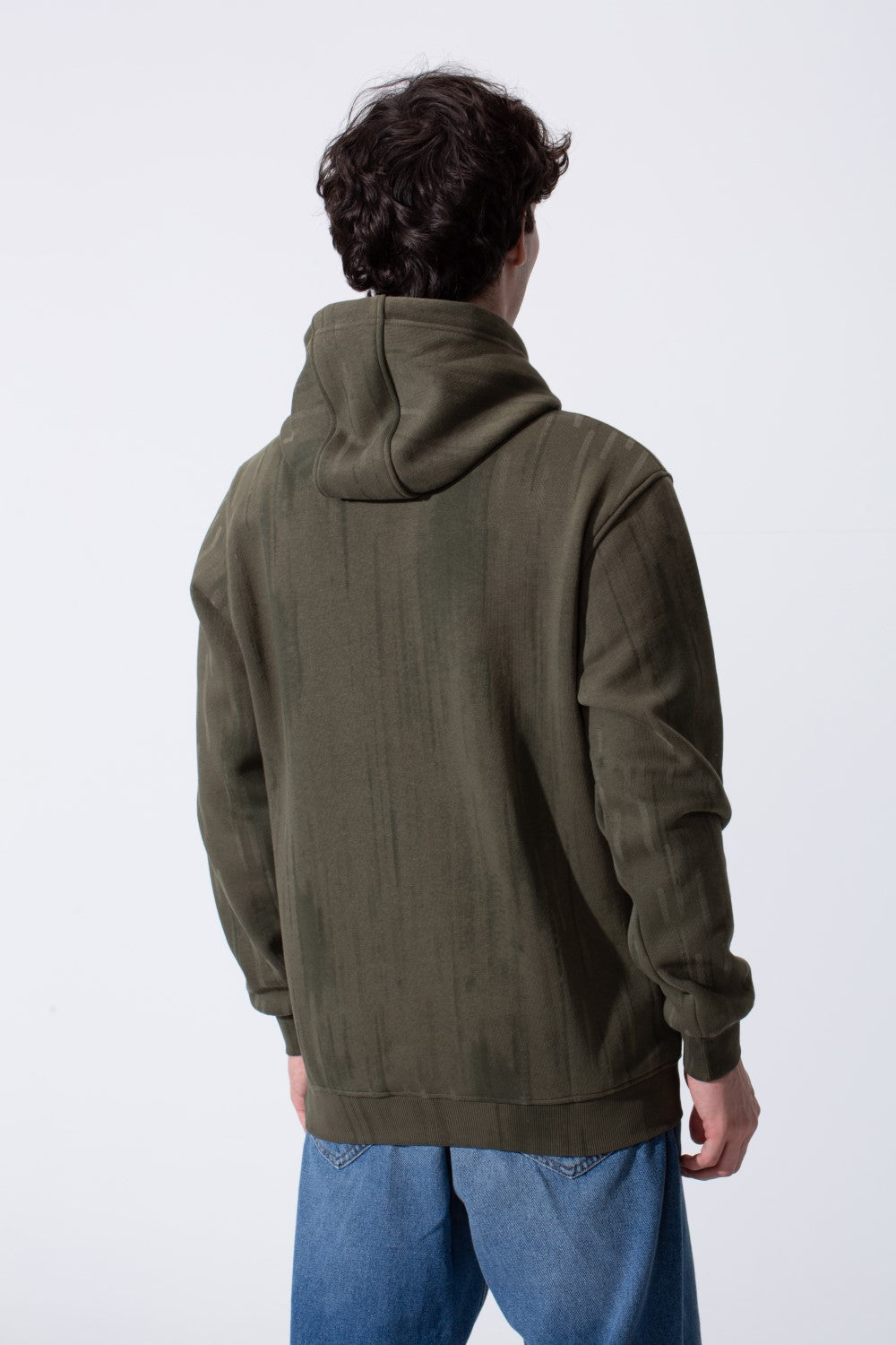 Contrast Drawstrings Slim Fit Men Hoodie