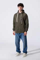 Contrast Drawstrings Slim Fit Men Hoodie