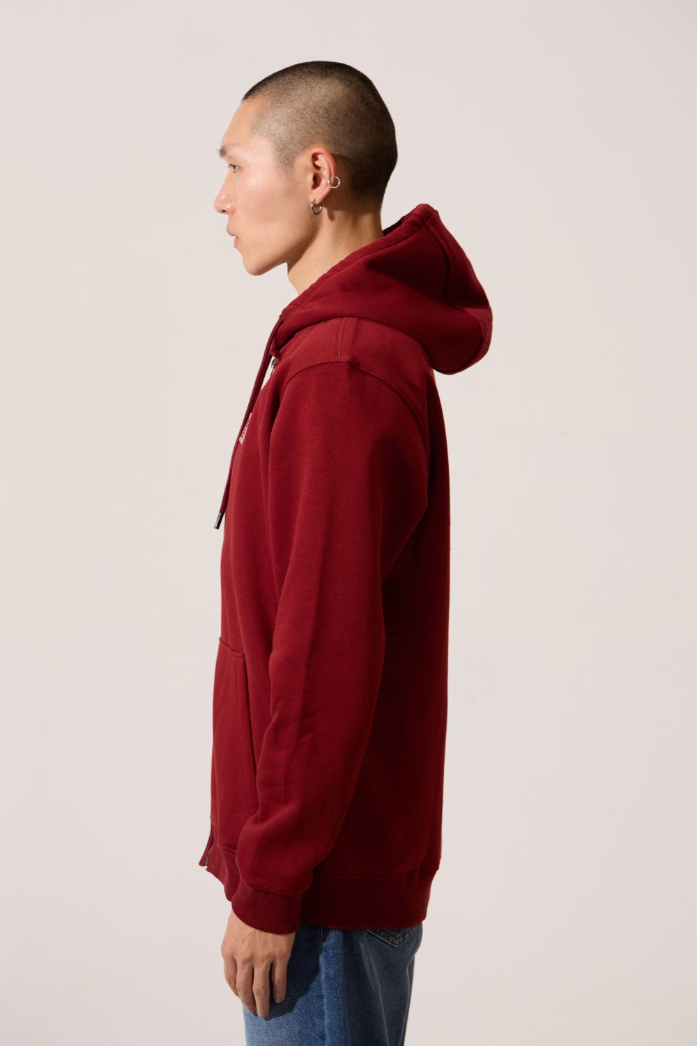 Men’s Full Zip Hoodie Draw Cord Hood