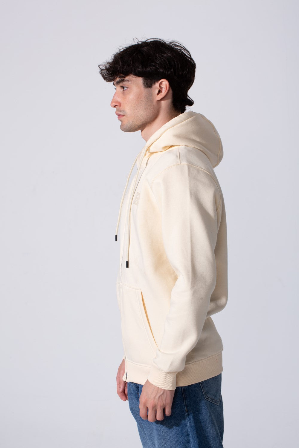 Fleece Zip Slim Fit Men Hoodie