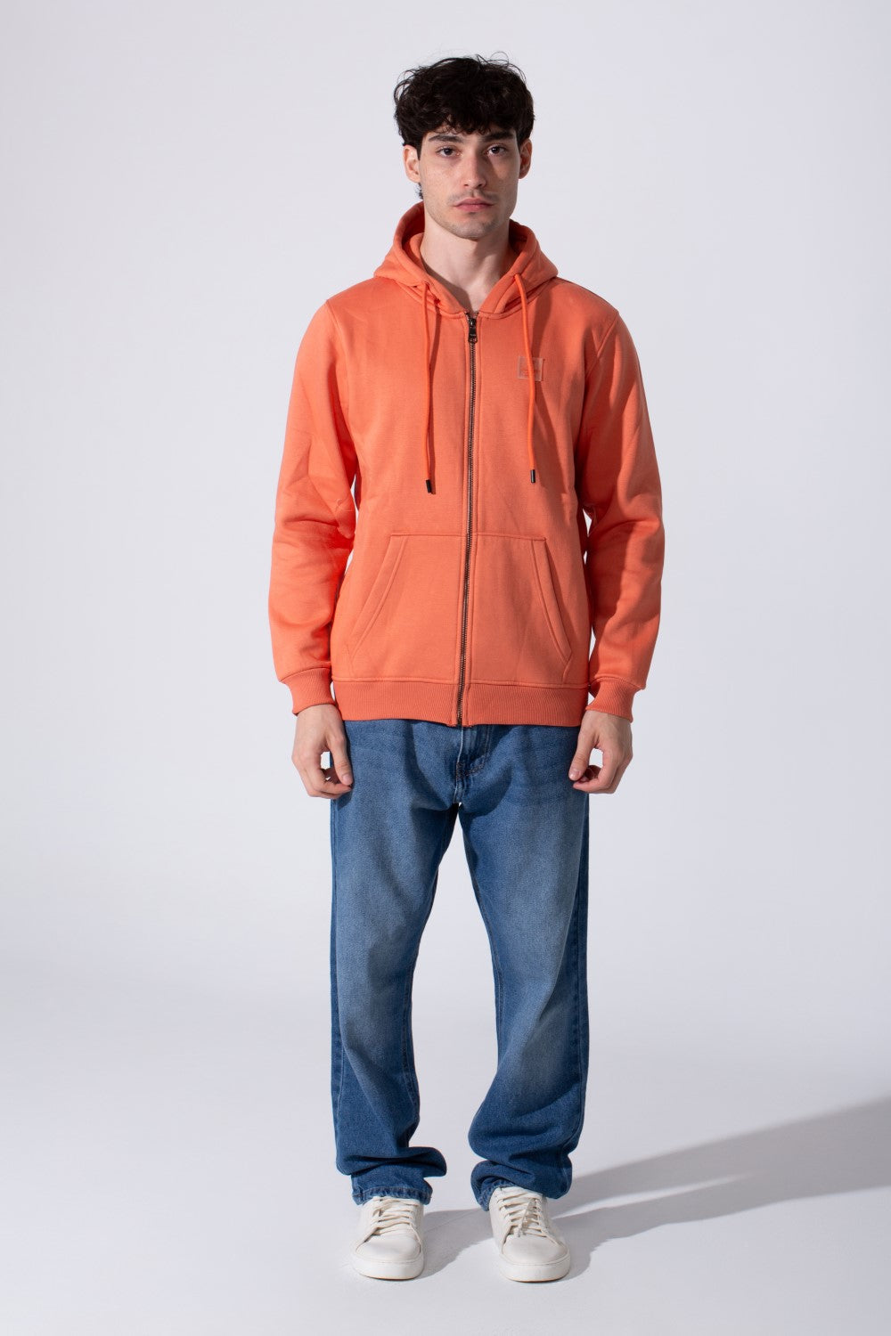 Fleece Zip Slim Fit Men Hoodie