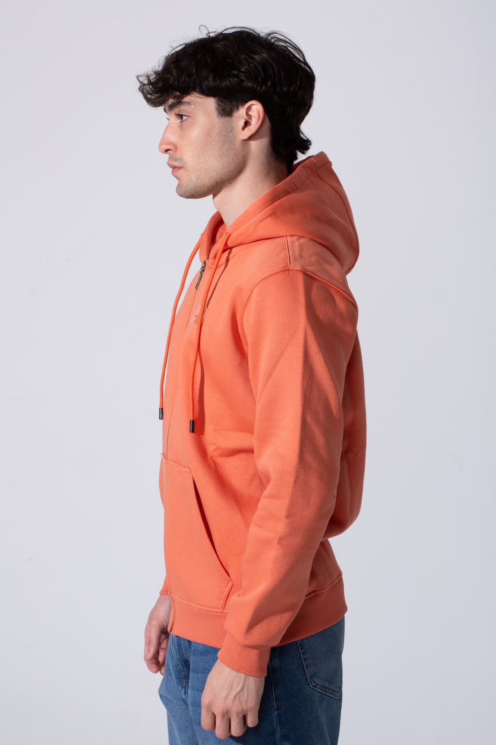 Fleece Zip Slim Fit Men Hoodie