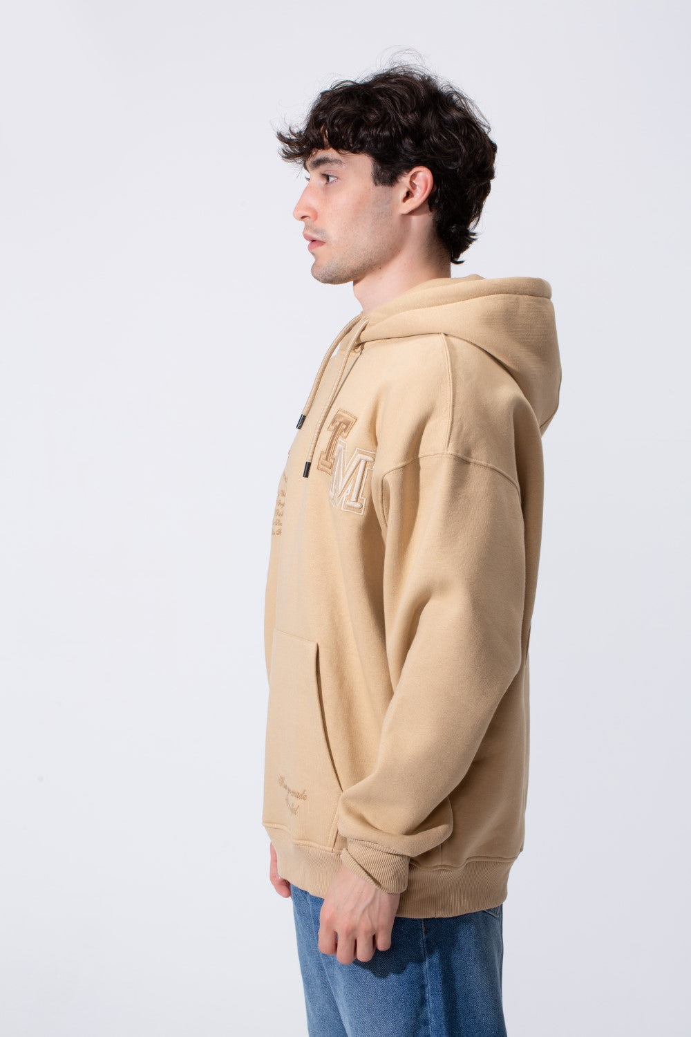 Embroidery Kangaroo Pocket Men Hoodie