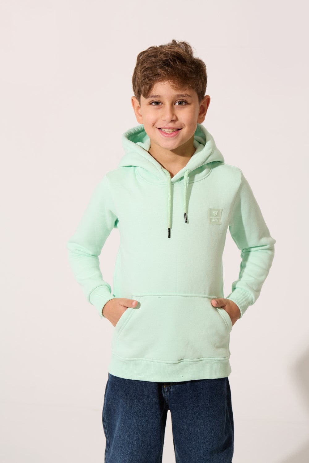 Slim Fit Long Sleeved Melton Boys Hoodie
