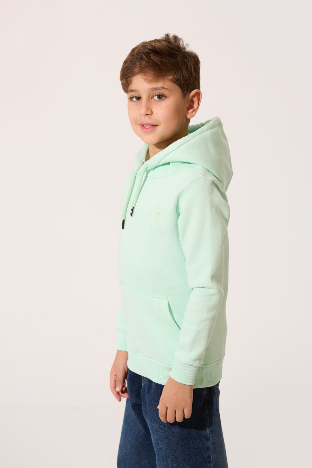 Slim Fit Long Sleeved Melton Boys Hoodie