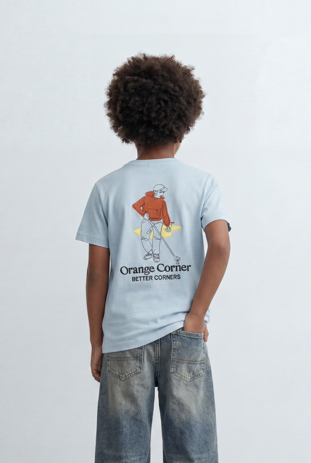 Boy's Back Graphic T-Shirt Skate Print Casual Melton Style