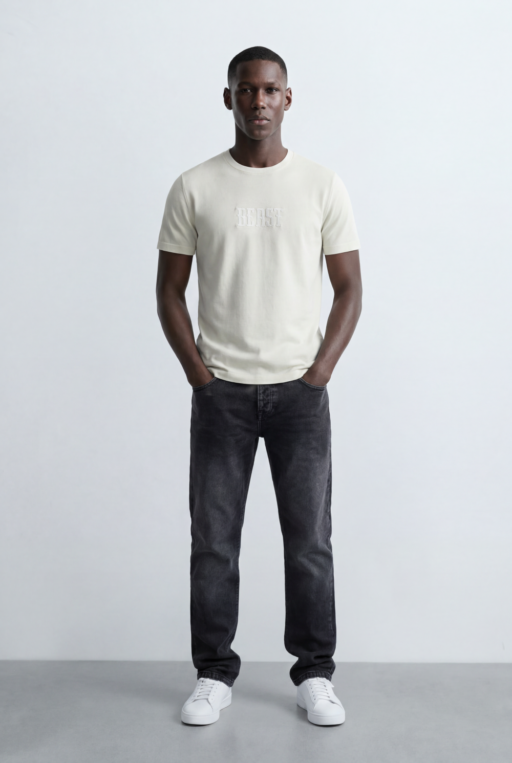 Men’s Embossed Logo T-Shirt Tonal Front Detail