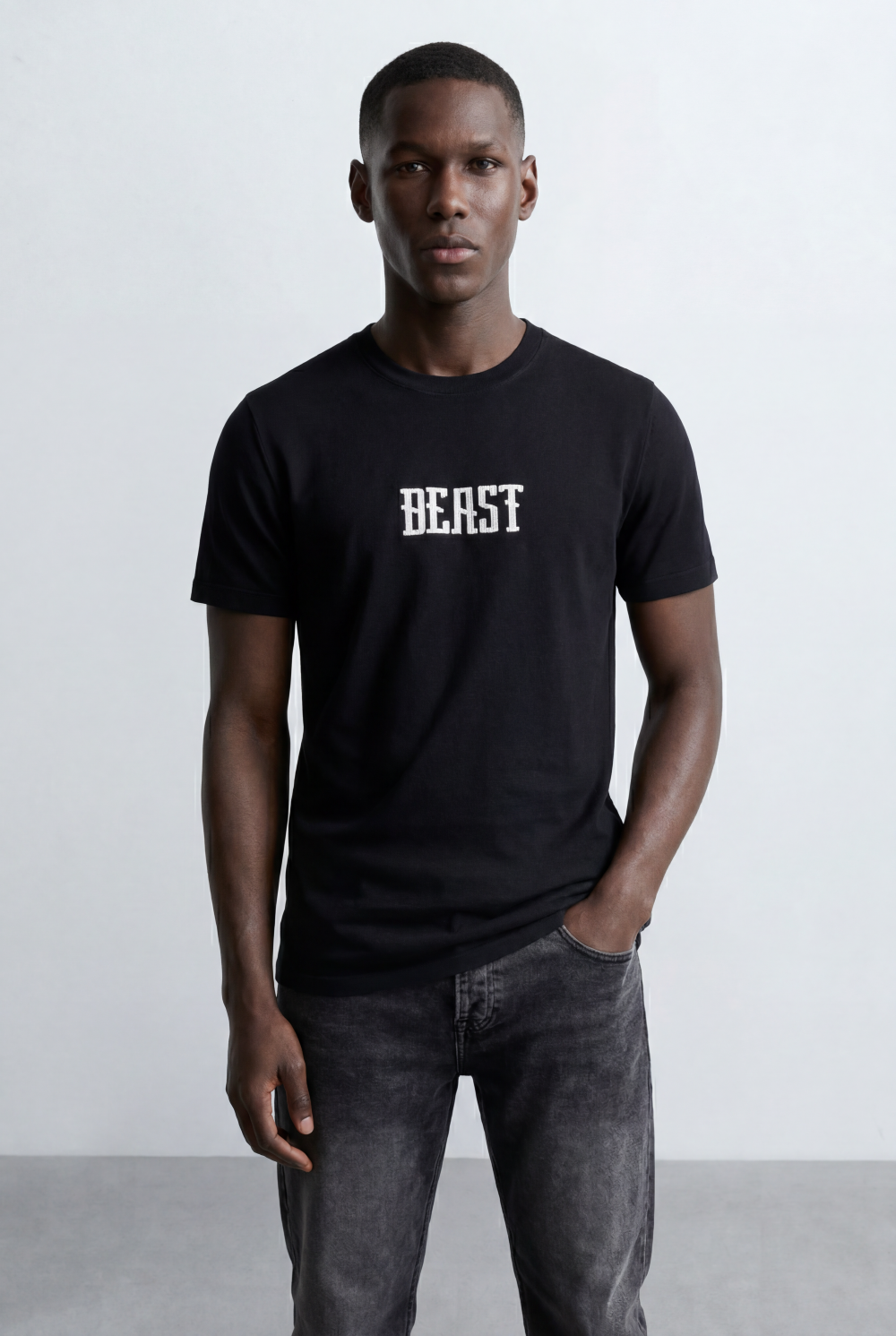 Men’s Embossed Logo T-Shirt Tonal Front Detail