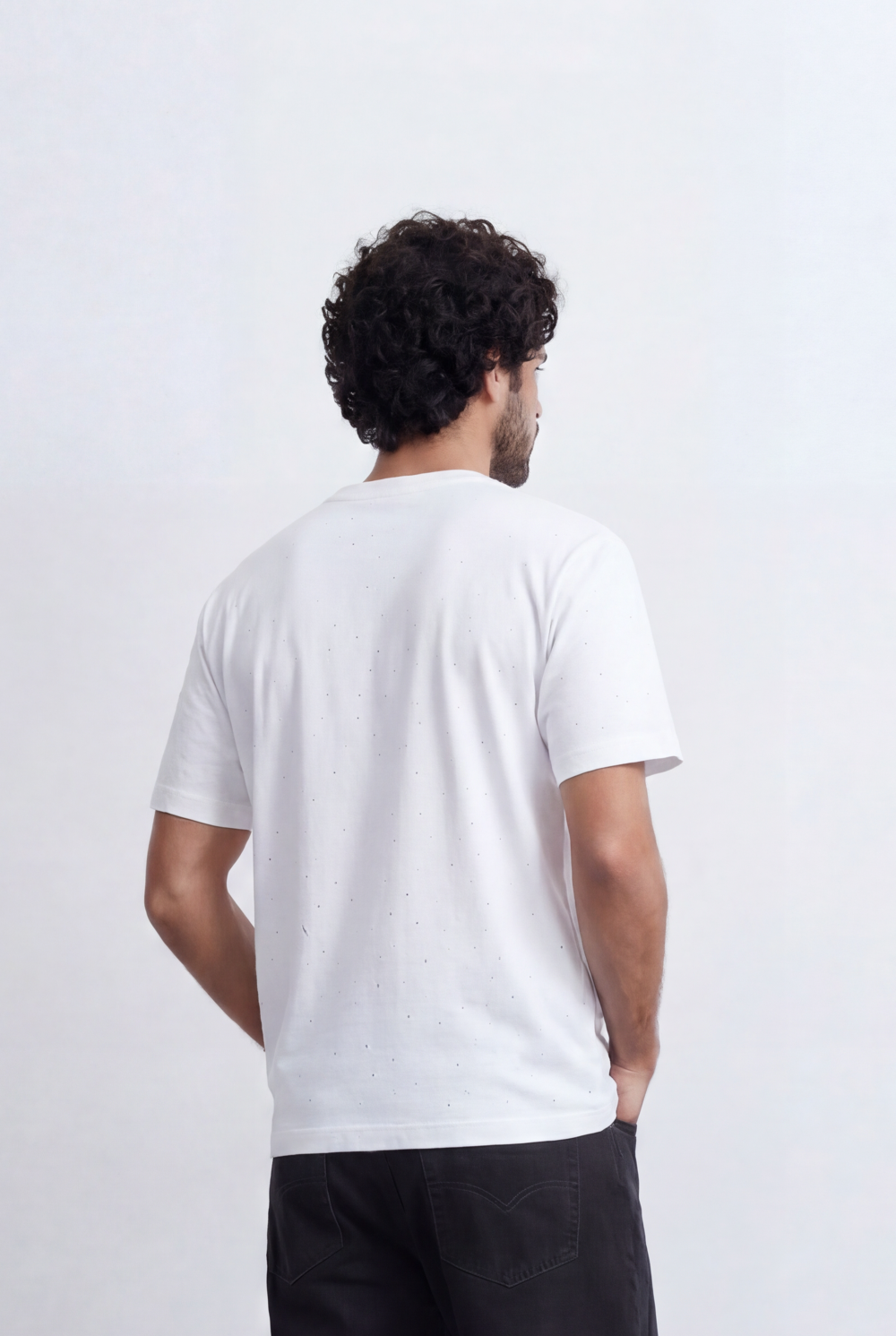 Men’s Textured T-Shirt With Micro Dot Detail