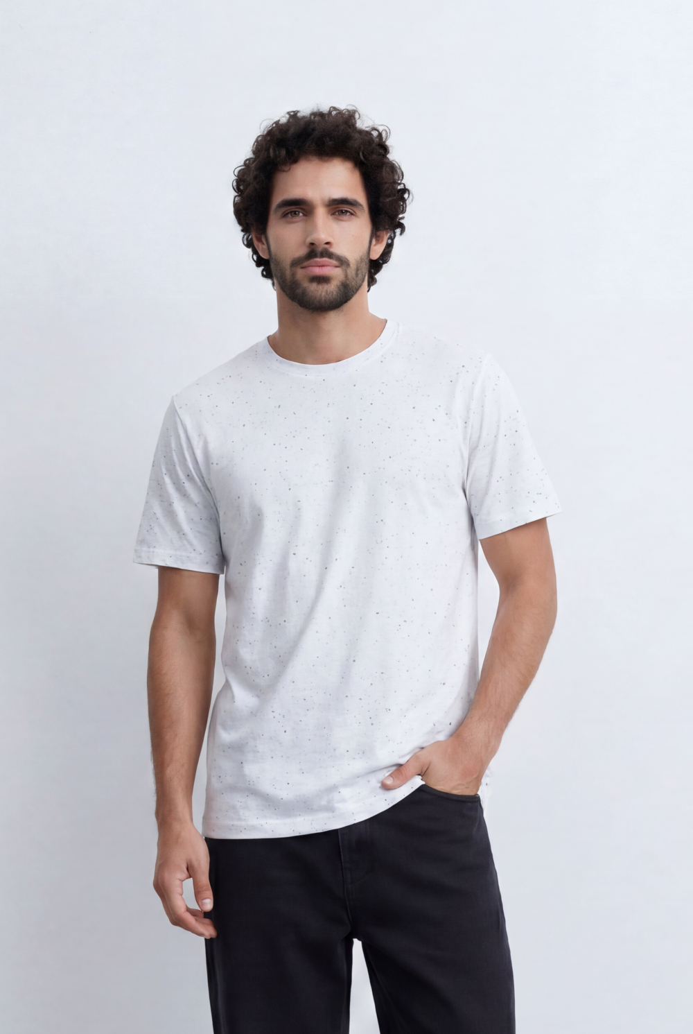 Men’s Textured T-Shirt With Micro Dot Detail