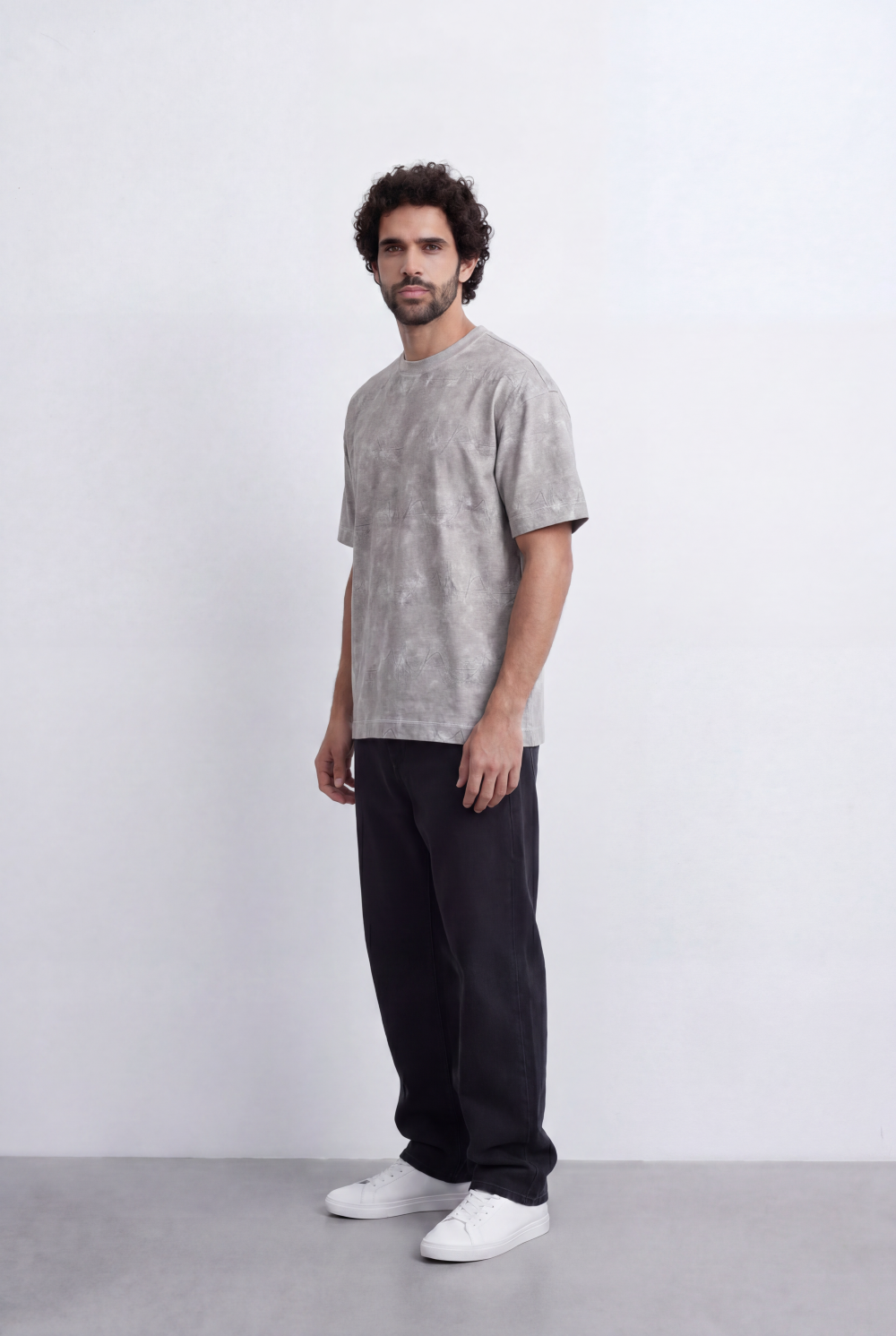 Men’s Washed Graphic T-Shirt Tonal Abstract Pattern