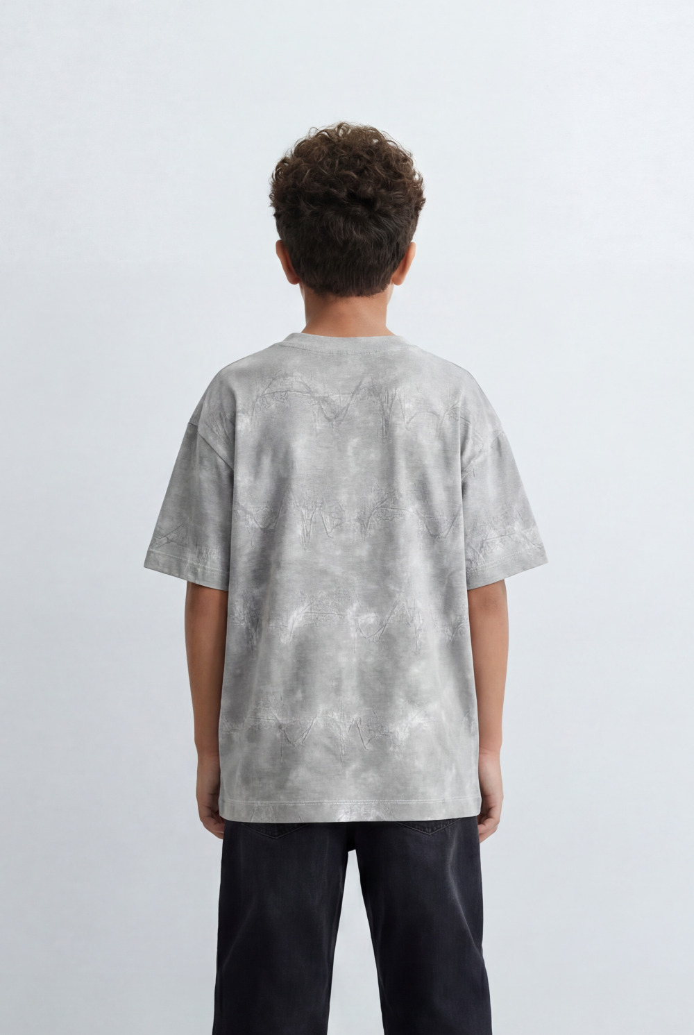 Boy's Washed T-Shirt Tonal Abstract Artwork