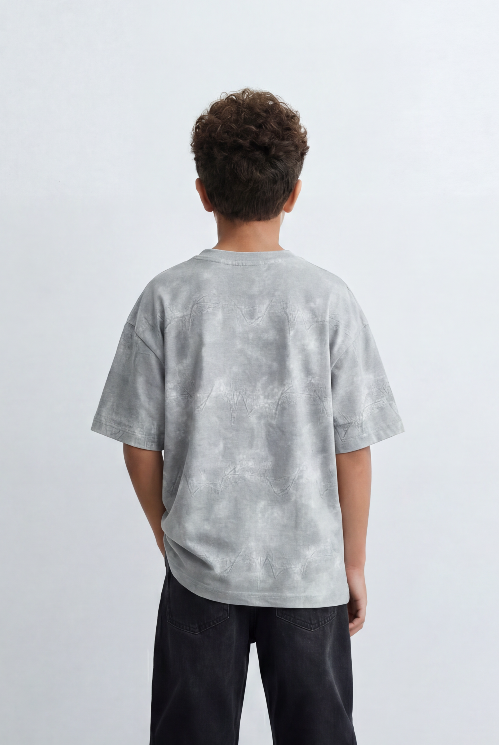 Boy's Washed T-Shirt Tonal Abstract Artwork