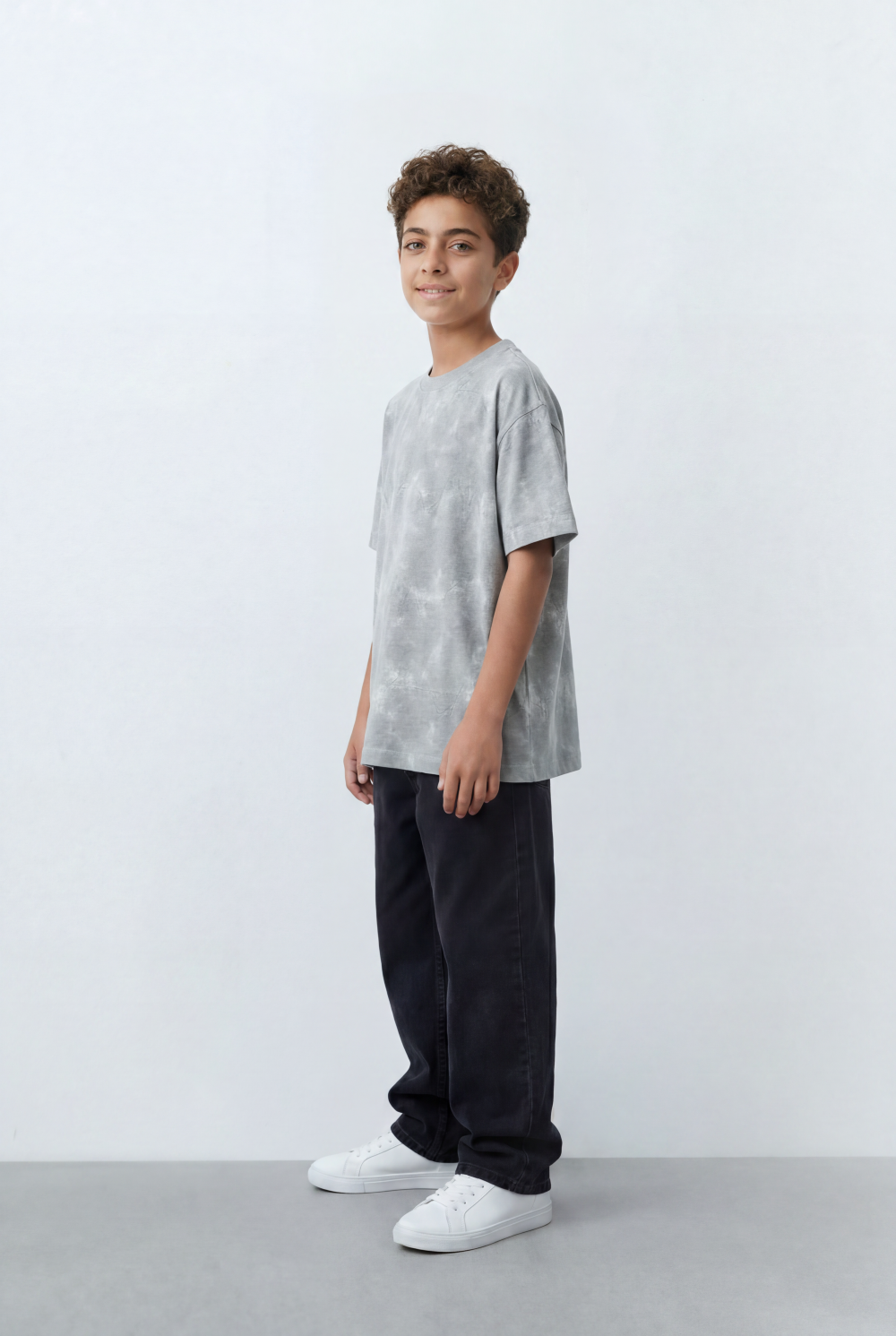 Boy's Washed T-Shirt Tonal Abstract Artwork