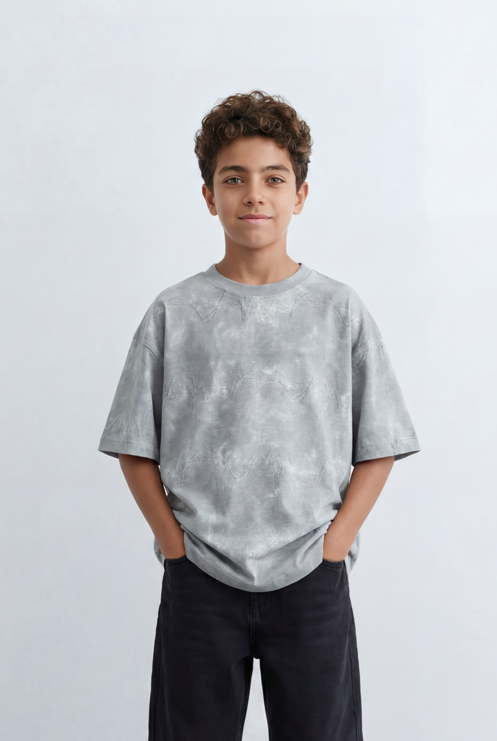 Boy's Washed T-Shirt Tonal Abstract Artwork