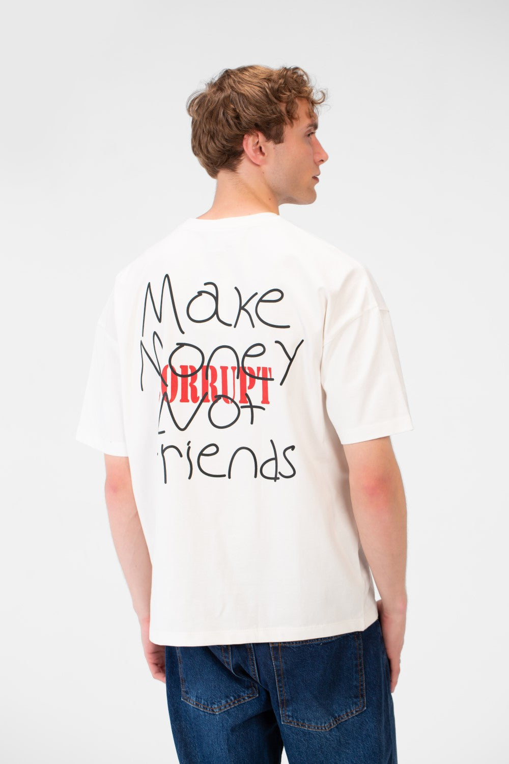Men’s Graphic T-Shirt Oversized Center Quote Print