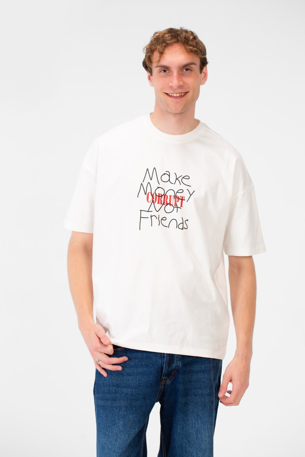 Men’s Graphic T-Shirt Oversized Center Quote Print