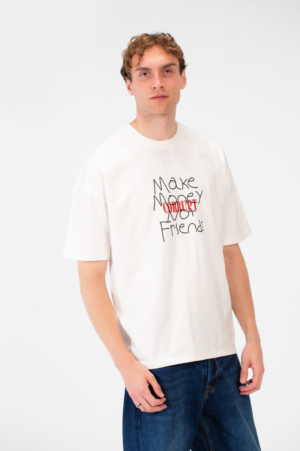 Men’s Graphic T-Shirt Oversized Center Quote Print