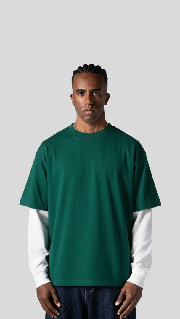Men’s Tee Two Layer Sleeve Full Back Graphic Print T-Shirt