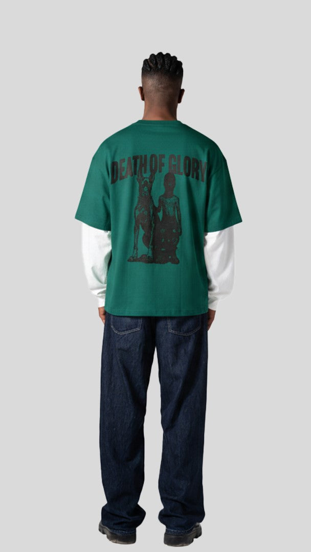 Men’s Tee Two Layer Sleeve Full Back Graphic Print T-Shirt