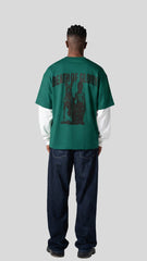 Men’s Tee Two Layer Sleeve Full Back Graphic Print T-Shirt