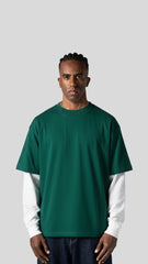 Men’s Tee Two Layer Sleeve Full Back Graphic Print T-Shirt