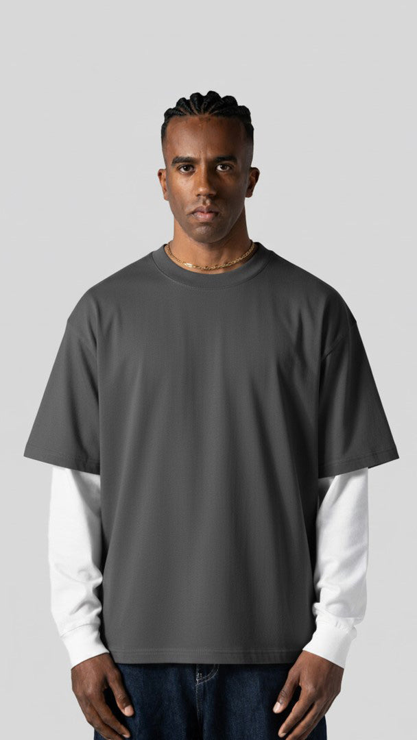 Men’s Tee Two Layer Sleeve Full Back Graphic Print T-Shirt