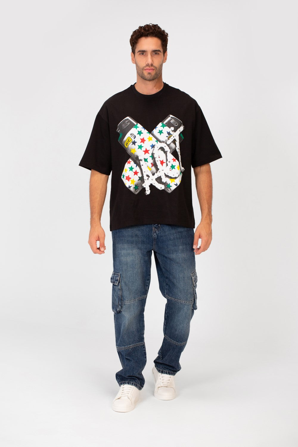 Men’s T-Shirt Oversized Bold Front Lighter Print