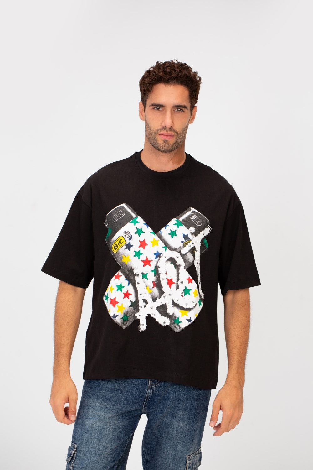 Men’s T-Shirt Oversized Bold Front Lighter Print