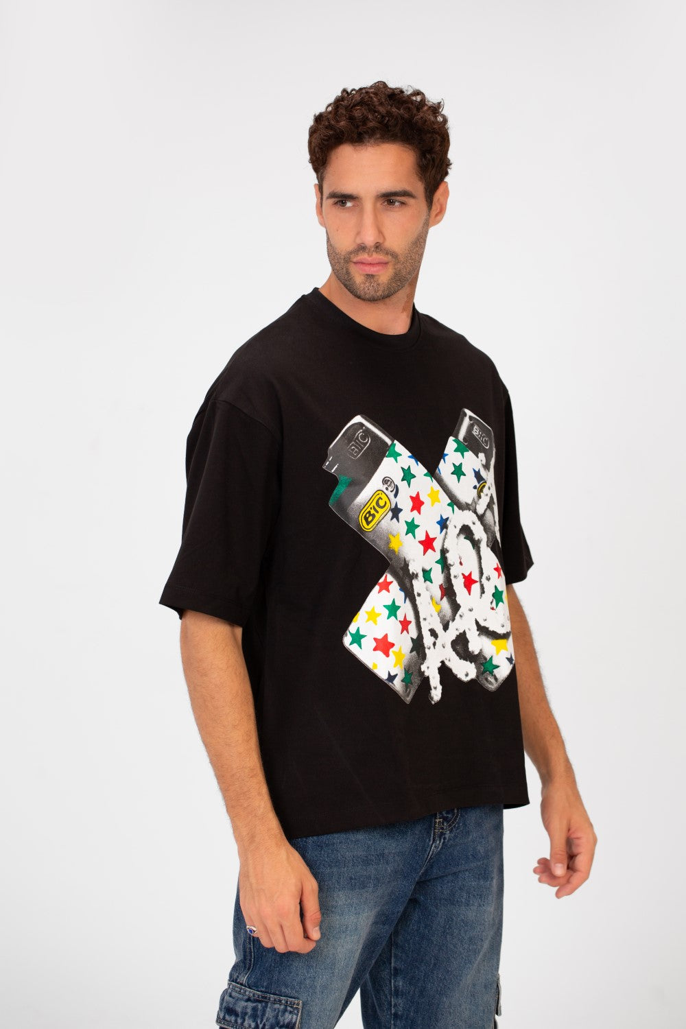 Men’s T-Shirt Oversized Bold Front Lighter Print