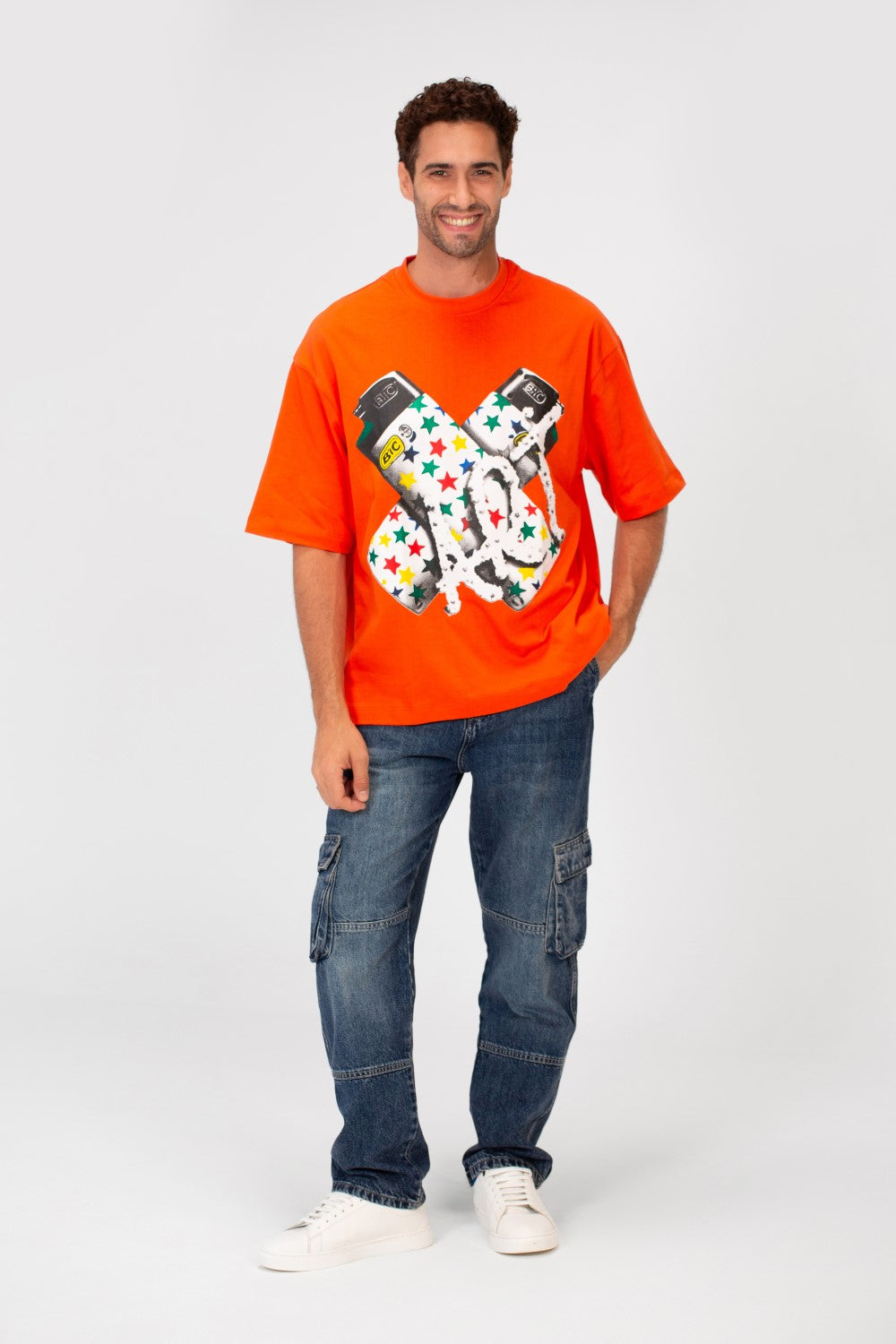 Men’s T-Shirt Oversized Bold Front Lighter Print