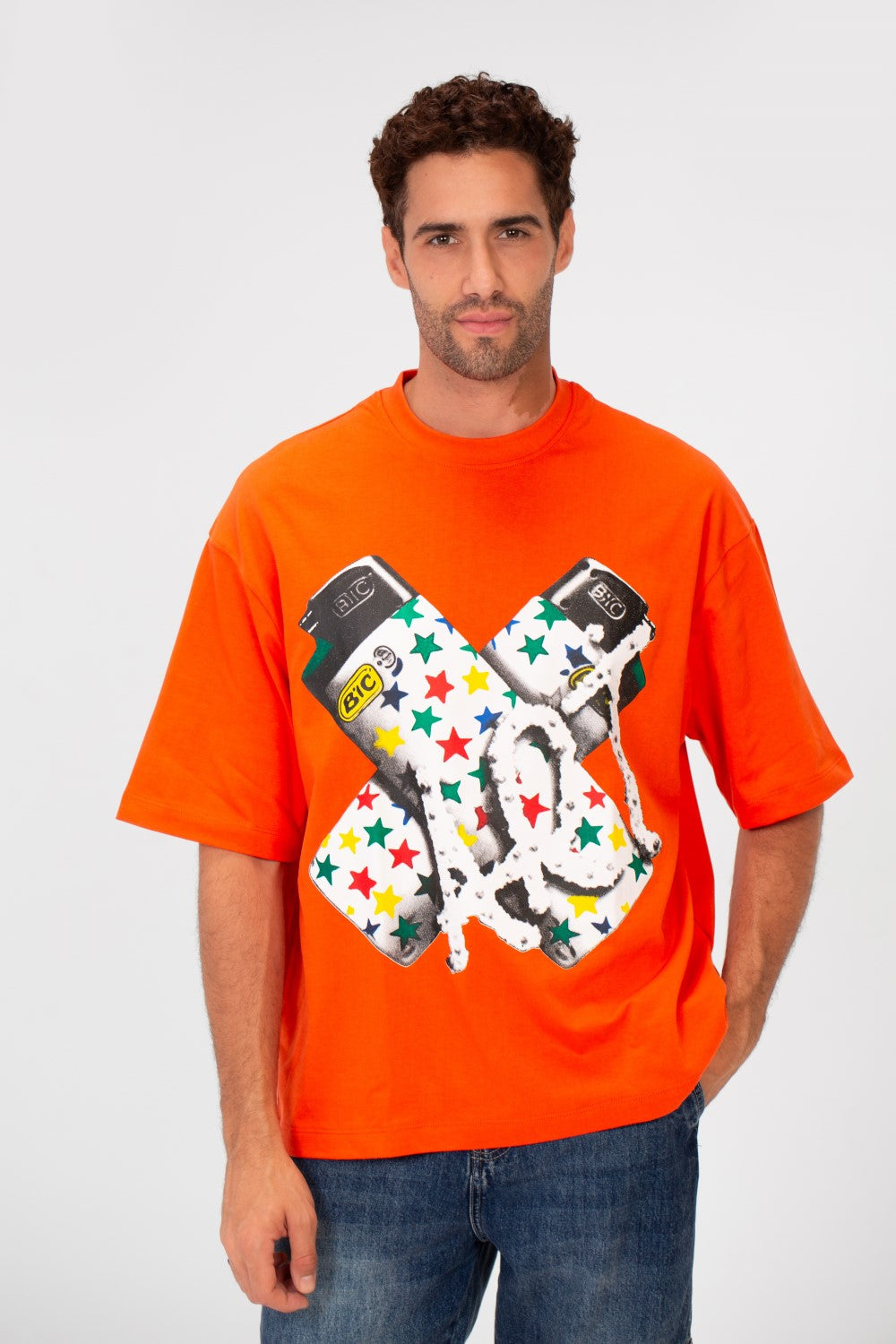 Men’s T-Shirt Oversized Bold Front Lighter Print