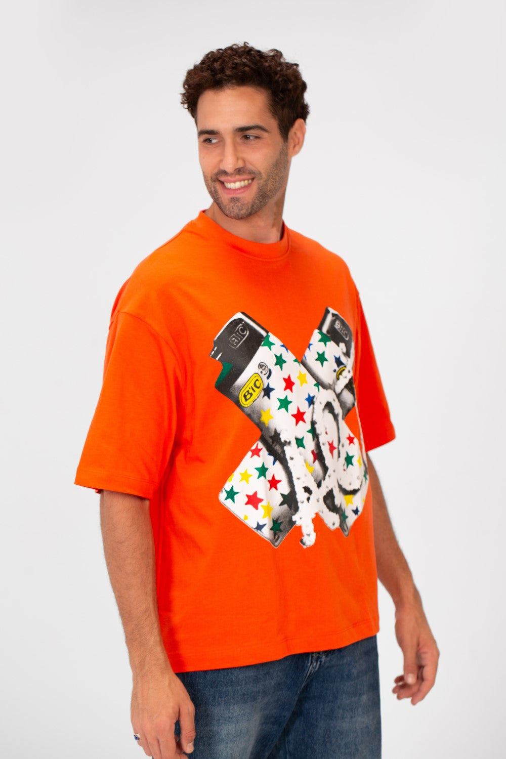 Men’s T-Shirt Oversized Bold Front Lighter Print