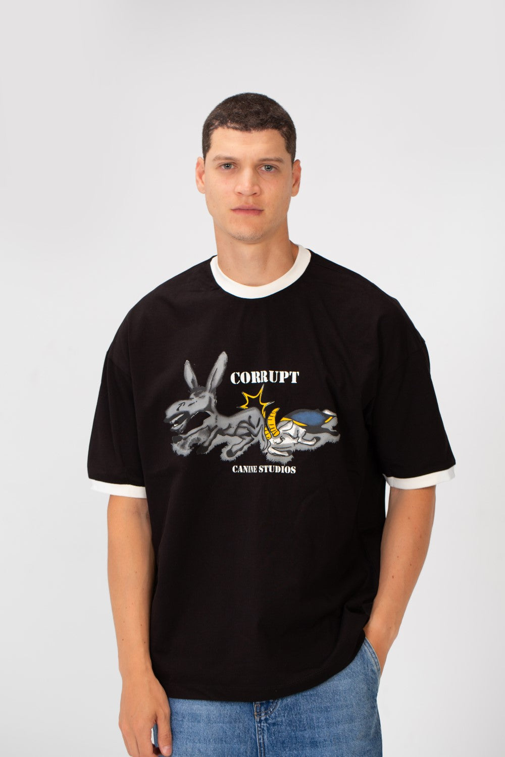 Men’s Contrast Ringer T-Shirt Dual Tone Ck9
