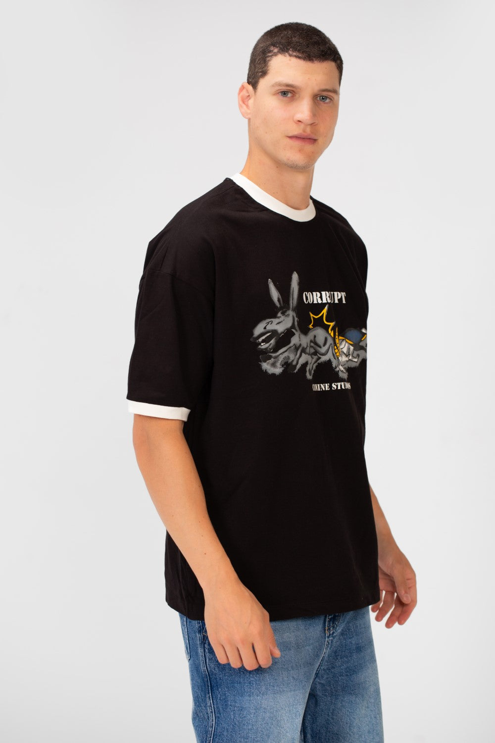 Men’s Contrast Ringer T-Shirt Dual Tone Ck9