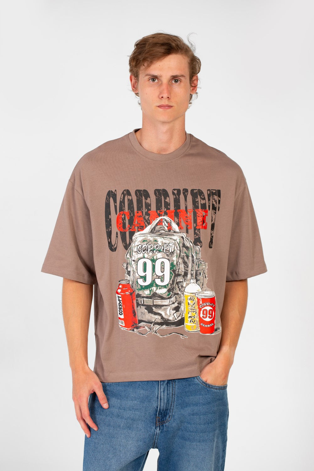 Men’s Boxy Fit T-Shirt Corrupt Bold Front Print