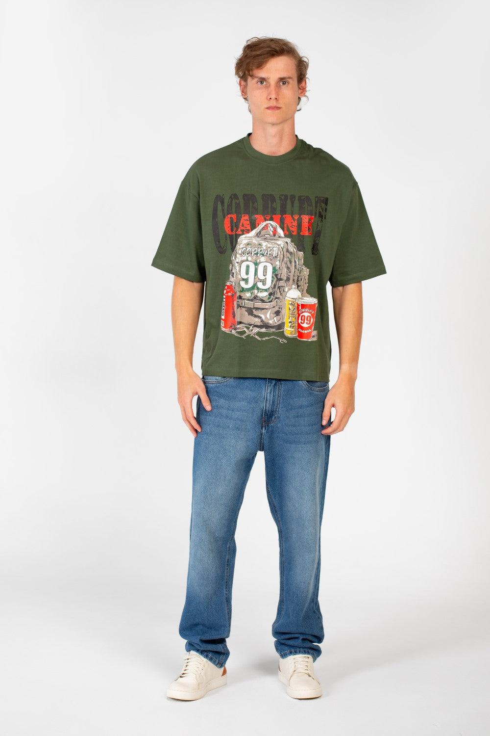 Men’s Boxy Fit T-Shirt Corrupt Bold Front Print